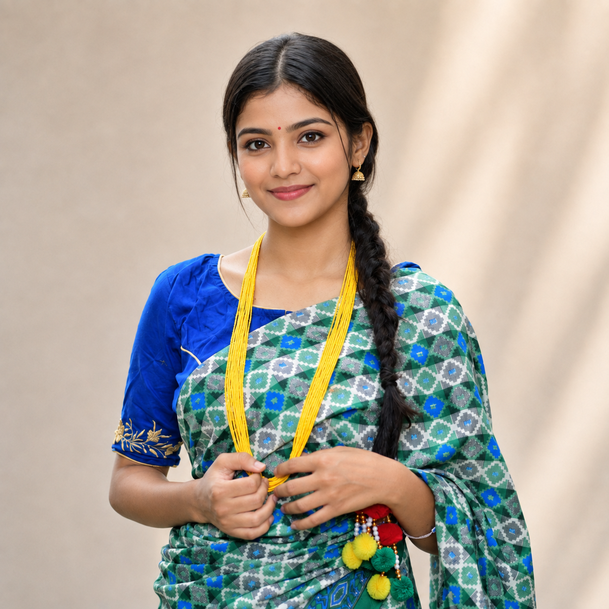 Nepali Yellow Pote 12 Dori Beaded Necklace for Women | Traditional Ethnic Jewellery