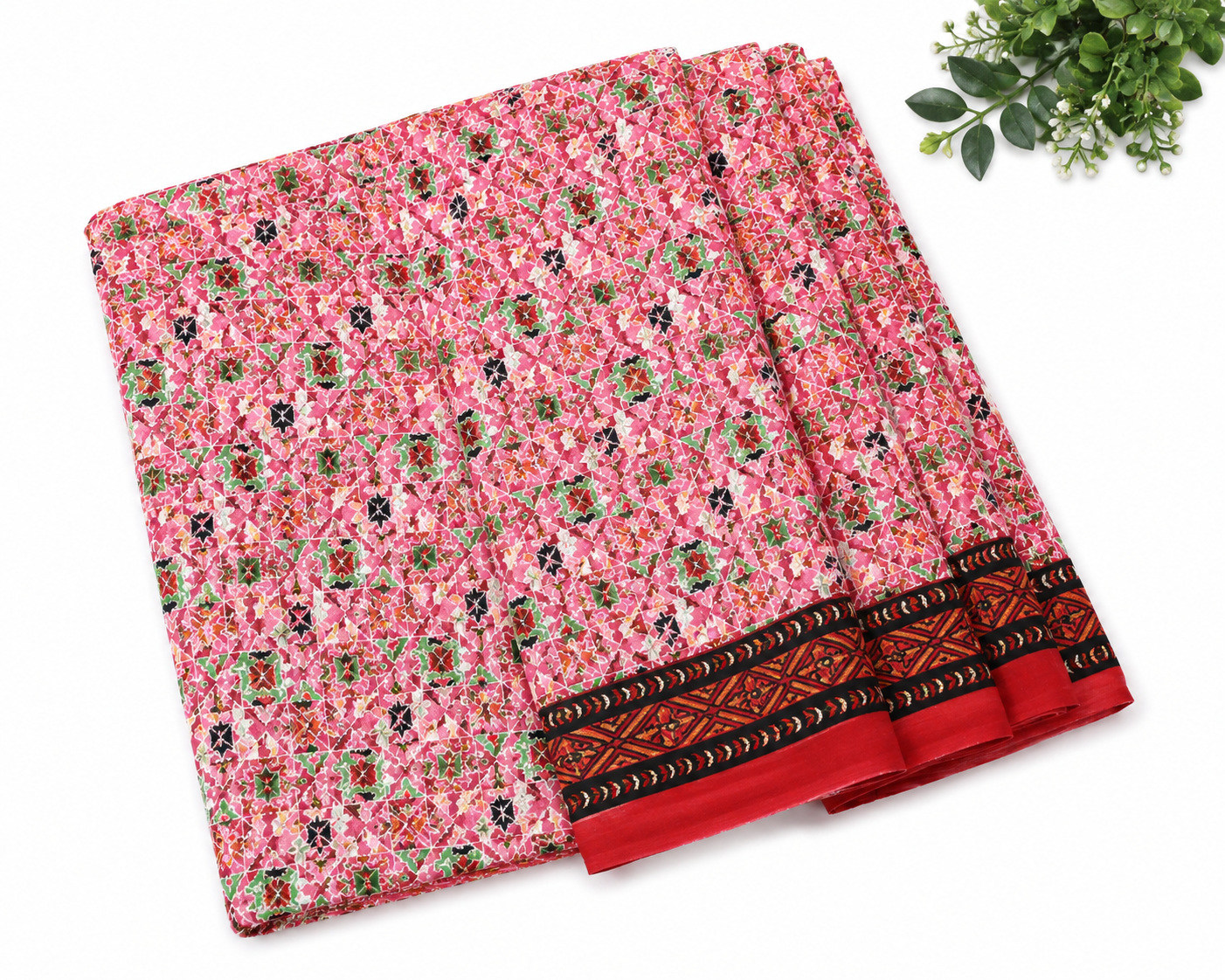 Traditional Nepali Dhaka Saree for Women | Poly Blend Saree | Festive & Cultural Wear