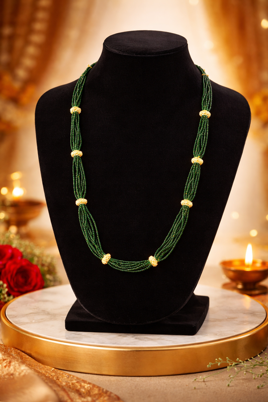 Long Traditional Nepali Hydro Naugedi Beaded Necklace for Women