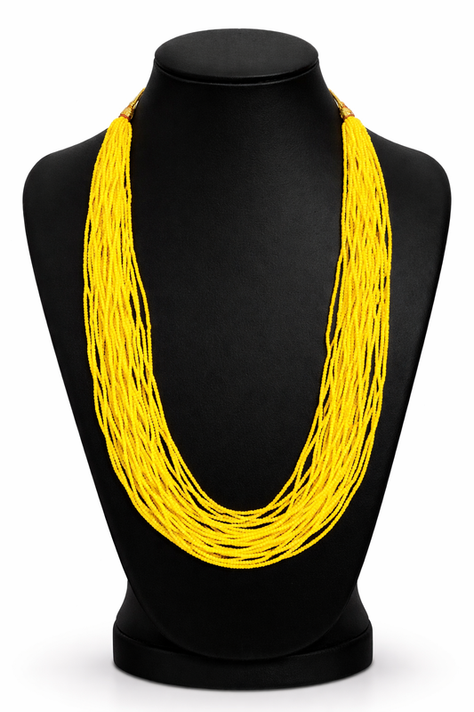 Nepali Yellow Pote 12 Dori Beaded Necklace for Women | Traditional Ethnic Jewellery
