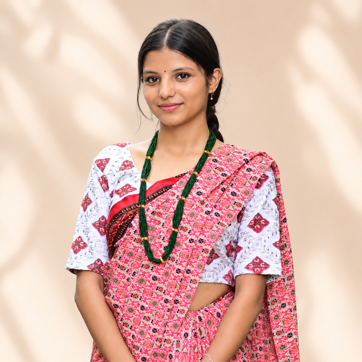 Long Traditional Nepali Hydro Naugedi Beaded Necklace for Women